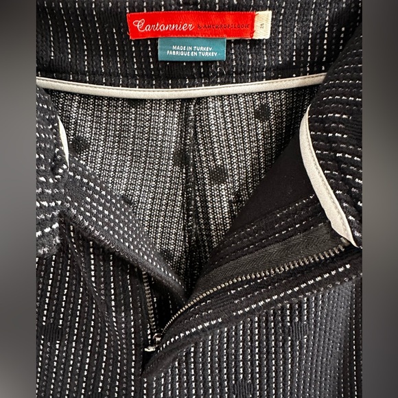 Anthropologie Cartonnier Jacquard Stripe Dot Wide Leg Pants size 8/28, like new. - Picture 7 of 14